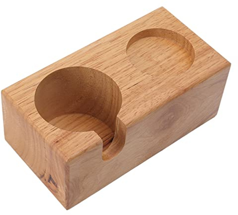 Alvinlite Tamper-Halterstation aus Holz Tamper-Station für 51-54 mm Siebträger, Tamper und Verteiler Anti-Rutsch-Kaffee-Protafilter(Ursprüngliches Holz)