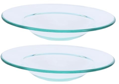 2 Stück Glas Duftwärmerplatten für Wachsschmelzer, Wiederverwendbar | Viele Steckdosen Aromalampe und Elektrische Wachsgeräte, 120mm Durchmesser, Büro und Yogaraum