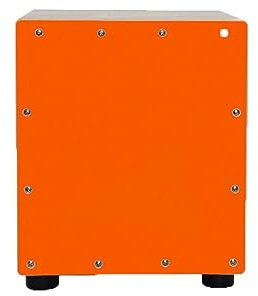 Cajon Holzkiste Trommel mit Lindenholz Eingebaute Gitarrensaiten, Mini-Handtrommel für Anfänger, Percussion-Instrument (ORANGE)