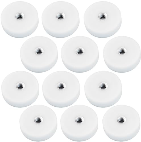 12 Stück Neodym Magnete Gummiert D 22mm Mit M4 Innengewinde 8KG Stark Zugkraft Topfmagnet Mit Gewindebohrung Innen Gewinde Bohrung Weiß
