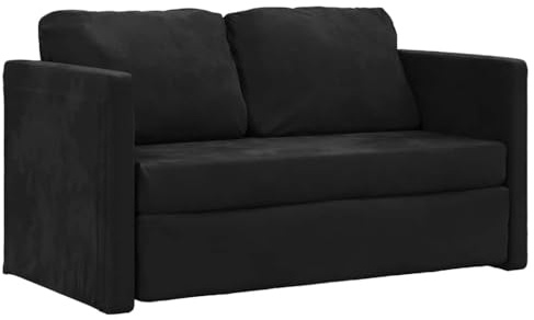 vidaXL Canapé-lit 2 en 1, Lit de Jour avec Coussins Rembourrés, Lit d'Invité Pliable Salle de Séjour Chambre à Coucher, Moderne, Noir Velours
