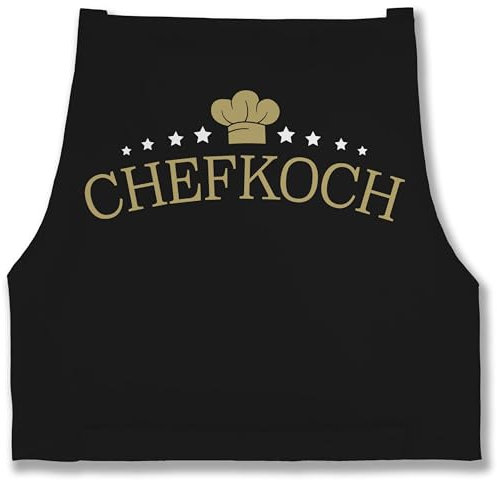 Shirtracer Schürze - Kochschürze Herren 1 - Chefkoch - Hier kocht der Chef - Geschenk für Köche - 85x69 - Schwarz - witzige männergeschenke weihnachtsgeschenke mit schürzen kochschuerze maenner