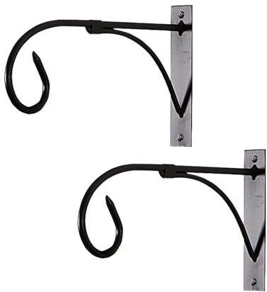 ALI2 Eisen Wandhalterung für Blumentopf - 2 Packungen, Schwarz, 27cm x 15.5cm