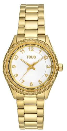TOUS Watches Mini t-Bear Reloj para Mujer Analógico de Cuarzo con Brazalete de Acero Inoxidable bañado en Oro 3000134100