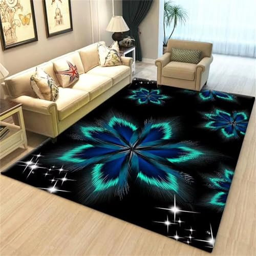 Kunsen 80X140CM Teppich Esstisch Moderne minimalistische Schlafzimmer-Esszimmerdekoration, Rutschfester niedriger Flor Brücken Teppich Läufer Schwarz Flickenteppich Piano Teppich
