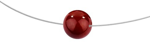 Edellis Edelstahl-Perlenkette für Damen mit Bajonettverschluss und Edelstein-Anhänger (Roter Achat, 50.00, Zentimeter)