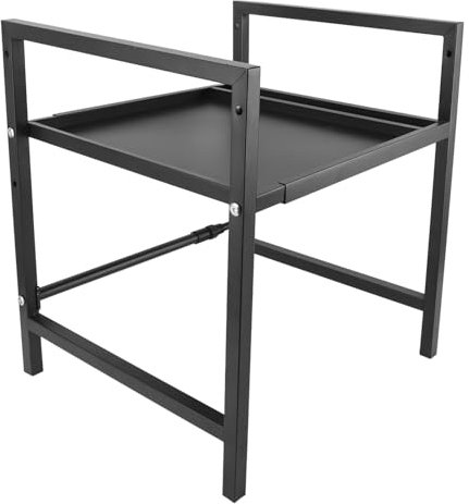HOHXFYP Support Four À Micro Ondes, Étagère Extensible Capacité Charge 165,35 LB, Étagère pour Micro Ondes/Grille Pain, Support D'Organisateur Comptoir Réglable en Acier Au Carbone (noir)