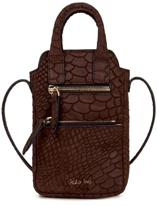 Kate Lee Damen Sac en Cuir Pochette Téléphone Velya Chocolat Tasche, braun
