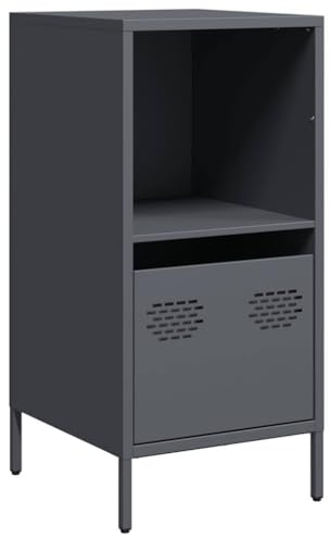 vidaXL Skänk antracit 35x39x73,5 cm kallvalsat stål, förvaringsskåp, sideboard skåp, hall skåp, buffé, kök förvaringsskåp, vardagsrum förvaringsskåp