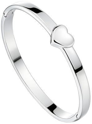 MILAKOO Glossy Oval Bracelet Alphabet Herz Crystals Decor Armreif Frauen Edelstahl Personalisierte Armband Stainless Steel Bracelet Gold/Silber mit Versteckter Sicherheitsverschluss