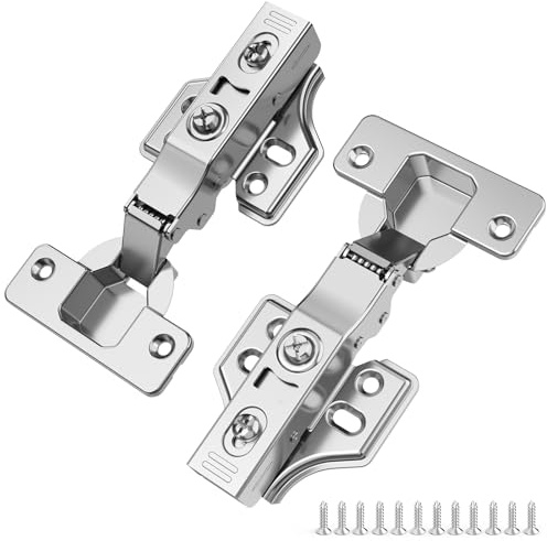 ELEBUILD 10 Stück 48mm Eckanschlag Scharnier 105° Softclose 35mm Topfbänder | Edelstahl Topfscharnier mit Dämpfer, Möbelscharniere 48mm Lochabstand, 3D-Verstellbarkeit für Kleiderschrank, Küchen