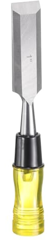 HARFINGTON Wood Chisel 1 CRV Steel Beveled Edge Blade PVC High Impact Handle Woodworking Hand Tools with Caps for Carving Furniture Making Carpentry Tools
