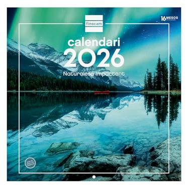 Finocam - Calendrier mural 2026 30x30 cm Vue mensuelle Janvier - Décembre 2026 + Sep.- Déc. 2025 (4 mois) réduits | Calendrier 2026 | Images Nature - Catalan