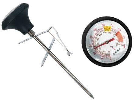 COLLBATH Präzises Kompaktes Edelstahl-grill Trinkthermometer Mit Silikonschutz Und Verstellbarem Clip Für Bbq Kochen Pizza Und Milch Rostfrei Und Leicht Tragbar