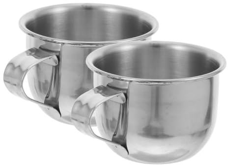 KOCKSHION Tazza Acciaio Inox 70ml 2 Pezzi, Argento, Maniglia Ergonomica | Tazza Acciaio Inox, Uso per Tè e Sakè, Formato Mini, Finitura in Acciaio Inossidabile