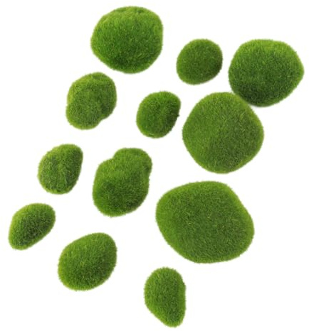 Hohopeti 12 Pcs Simulation Moss Stone Craft Decoration for Aquarium and Indoor Terrarium for Fish Tank and Plant Indoor Landscaping