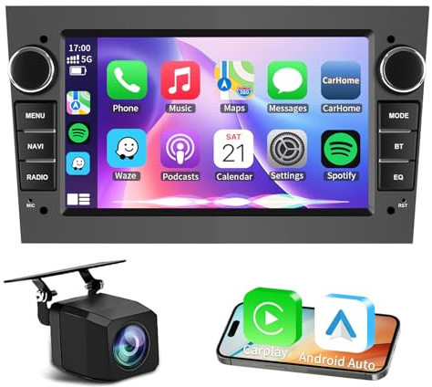 4G+64G Android 15 Car Radio for Opel Astra Corsa Vauxhall Meriva Zafira Vivaro with Wireless Carplay Android Auto, 7 Inch IPS Touch Screen Car Stereo With GPS WiFi FM RDS Radio Backup Camera