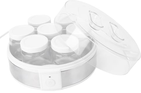 Plyisty Yogurtiera Elettrica Domestica Macchina per Yogurt Greco Portatile Multifunzione in Vetro ABS da 20 W per gli Amanti