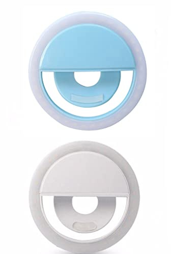 Anillo de luz LED para autorretrato, luz LED para smartphone, luz auxiliar de autorretrato, luz de disparo, 3 tipos de brillo, iluminación de alto brillo, recargable por USB, tipo clip agradable y