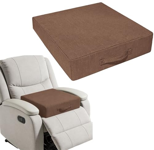 Foxeeey Recliner Cushion for Elderly, 20x20x5 Inch Thick. Extra Large Seat Cushion for Couch, Floor, Recliners and Armchairs. Eases Hip & Back Pain and Helps You Stand Up Easier (Coffee)