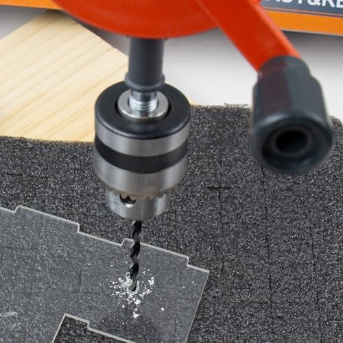 Kit de perçage manuel avec 10 forets pour bois, acrylique et plastique - Outil ergonomique en acier orange/noir, 31 x 8,5 cm, design à pignon D