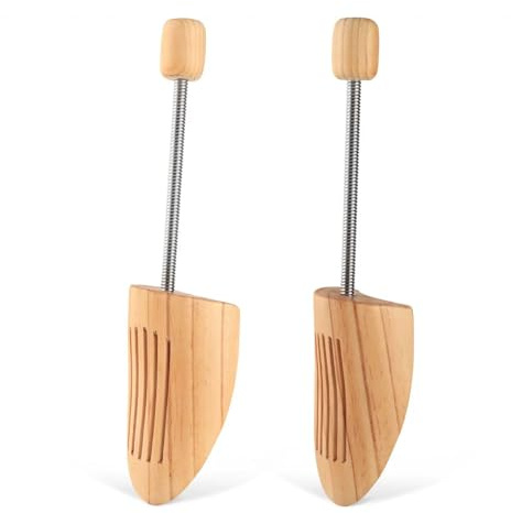 MXGHIR Shoe Stretchers Mens, 1 Pair Wooden Shoe Tree Adjustable Spiral Spring Shoes Stretcher to Preserves Shape, Extends Footwear Life (EU 42-46 / UK 8-11)