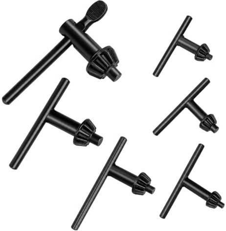 Juego de 6 llaves portabrocas con muchos tamaños (4,6,10,13,16,20 mm), portabrocas universal, llaves tensoras negras, llaves portabrocas de acero al carbono