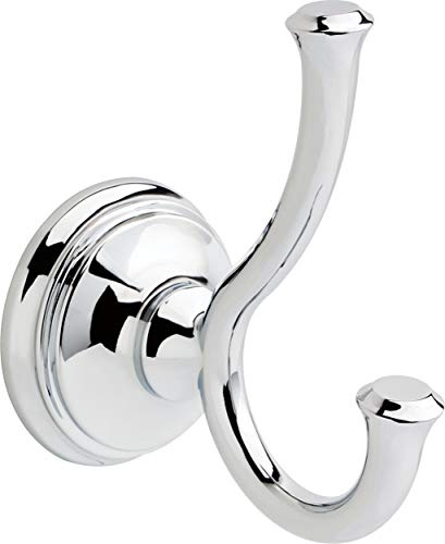 Delta Double Towel Hook for Bathroom or Kitchen| Polished Chrome | Cassidy Accessories