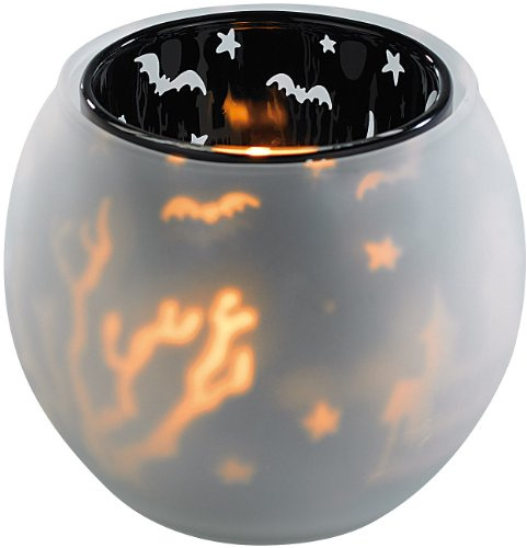 infactory Halloween Windlichter: Doppelglas-Windlicht Geisterhaus (Dekoration für Halloween, für Halloweenparty, Deko)
