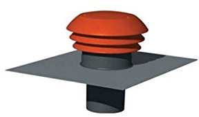 chapeau toiture - en plastique - circulaire - diamètre 125 - tuile - unelvent 876000