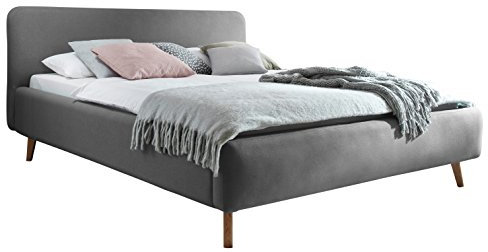 sette notti Polsterbett 140x200 cm Landhausstil Webstoff Hellgrau, Bett mit variabeler Einlasstiefe, Mattis Art Nr. 1456-10-3000