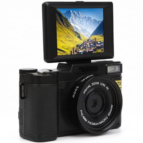 Digitale Videokamera, WLAN Vlogging Kamera mit 3 Zoll 180° Klapp-LCD, FHD 2.7K 30MP Camcorder für Kinder, Jugendliche, Studenten, Anfänger und Senioren
