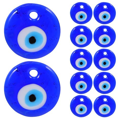 PRETYZOOM 12 STK. Blaues Auge Basteln Perlen Glas Nazar Boncuk Perlen Schmuckperlen 3cm Türkischer Glücksbringer Spacer Perlen Beads Evil Eye Böse Auge Anhänger Charm für Schmuckherstellung