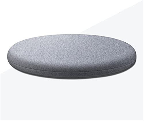 SWECOMZE 2er Set Sitzkissen Memory Foam Rund Stuhlkissen, Sitzpolster Rund aus Baumwolle, Sitzauflagen rutschfest Gemütlich Sitzpolster für Tatami Garten Büro (Durchmesser 30cm,Hellgrau)