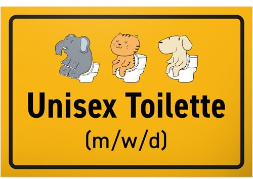 DankeDir! Unisex Toilette - Schild 30 x 20 cm - lustig Toilettenschild Kloschild Toilette WC Schild zum aufhängen Klo Schild - Türschild Gäste WC Deko witzig Gästetoilette Wand
