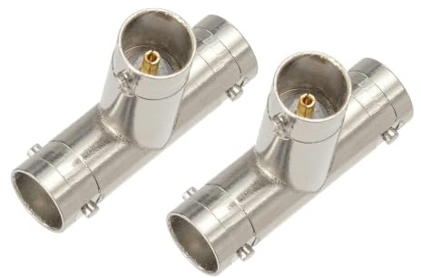 Superbat BNC Splitter Adapter 75 Ohm Buchse auf Dual Buchse 1 in 2 Out für SDI HD-SDI Scope CCTV Sicherheitssystem Monitor Stecker etc. 2 Stück | BNC-Splitter für HD/3G/6G/12G-SDI, 4K UHD/8K, CCTV, Oszilloskop, Monitor, DVR und Videoüberwachung