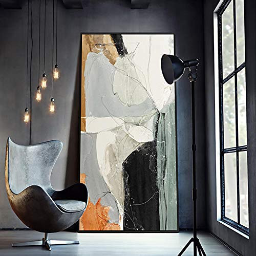 Zhaoyang Art Moderne abstrakte Gemälde, Wandkunst, Leinwand, Poster, Drucke für Wohnzimmer, Schlafzimmer, Dekoration, Gemälde, nordische Bilder, Wohnkultur, 80 x 168 cm/32 x 67 Zoll, mit Rahmen