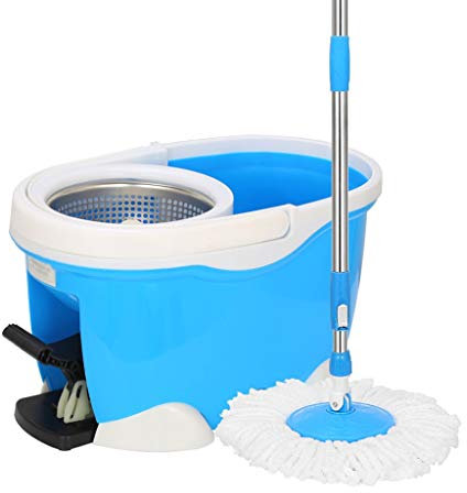 Secchio per mocio ， Secchio per mocio per Uso Domestico Rotante a 360 Gradi Lavaggio a Mano Libero con Acqua Rotante A Umido e a Secco Doppio Uso Mop Automatico Mop Pigro Strumenti