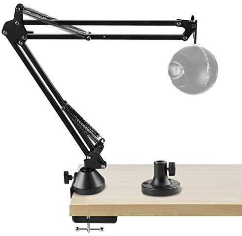 Geekria Bras de Microphone pour Creators Compatible avec Blue Yeti,Yeti X,Yeti Pro,Snowball Ice, Snowball, Micro avec Adaptateur de Montage de Bride de Table,Support de Suspension, Support de Bureau