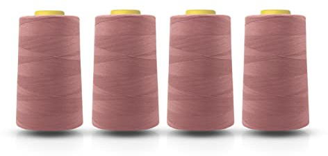 Overlock-Nähmaschine, Polyester-Faden, 45000 Meter, Weiß, Schwarz, Naturblau, Rot, Grau (Altrosa)