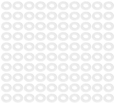 QUARKZMAN M4 Plástico Redondo Plano Arandela Junta x 100uds Nylon Arandela Redondo Plano Arandela Junta Sello Anillo para Vidrio Puerta Manija, Transparente