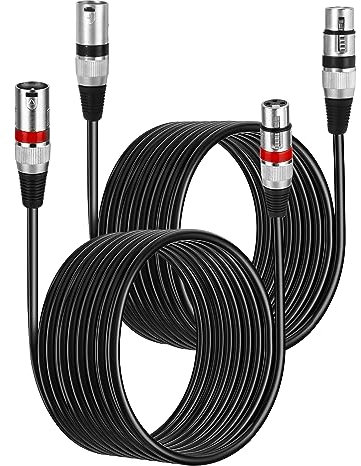 PERMUST 2 Pack XLR Kabel Mikrofonkabel 8M 3-Pin Balanced XLR Stecker zu Buchse Kabel Mehrfarbig Mikrofonkabel DMX Kabel Mikrofon Patch Kabel