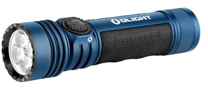 OLIGHT Seeker 4 Pro 4600LM High Power Rechargeable Torch, Midnight Blue | USB-C Holster or Magnetic Charging, IPX8 Waterproof, High Lumens, Bright Flashlight for Emergency, Camping, Hiking, Searching