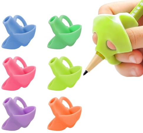 ZKGYUS 6 Pezzi Impugnatura Matita bambini,impugnatura penna,pencil grips,Aiuto Scrittura Strumento Correzione Della Postura per Bambini Adulti