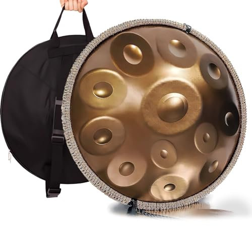 LXHGVKHJ Handpan Drum 432Hz/440Hz, 9/10/12 Noten 55cm Percussion Instrument Mit Drum-Tripod, Stahl Handpan Instrument Für Meditation Yoga Sound Healing (Color : 432Hz, Size : 12 Notes)