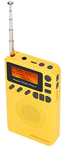 Mini Radios Portátiles, Receptor Digital de Bolsillo de Radio Digital Dab + FM con Lector de MP3, Radio de Bolsillo FM Incorporada de 1000 MAh para Viajes Al Aire Libre en