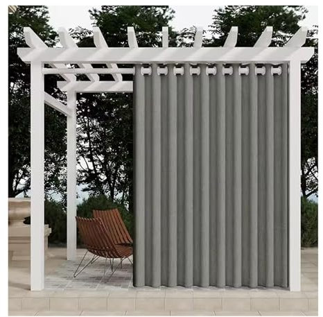 MLIABATH Outdoor Vorhang 2 Paneele, wasserdichte Außenvorhänge mit Sicherungsring, verdunkelnde Leinen-Außenvorhänge, für Pergola, Garten, Veranda (Color : A2, Size : 52 * 120in)