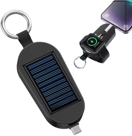 Solar Powerbank, Solar Schlüsselanhänger Handy Ladegerät, 3000 Mah Schlüsselanhänger, Tragbare Mobile Solar-Powerbank, Typ C Schlüsselanhänger, Telefon-Tablet-Schlüsselanhänger-Ladegerät Solarenergie