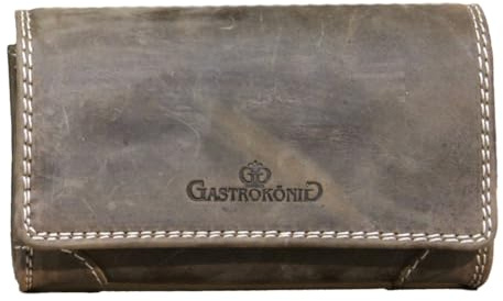 Gastrokönig Kellnertasche, das Original, Garantie lebenslang, Kellnergeldtasche, Kellner-Portemonnaie, Kellnerbörse aus Leder, für Männer und Frauen (Stone)