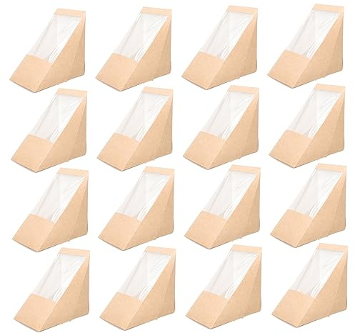 iplusmile 100pièces Lot De Boîtes à Sandwich Triangulaires Papier Pour Emporter Gâteaux Et Desserts